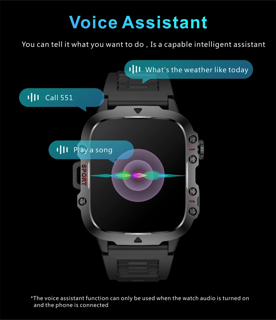 LIGE New Military Smart Watch Men Outdoor Sports 3ATM Waterproof  Blood Oxygen Bluetooth Call Watches Men Smartwatch For Android