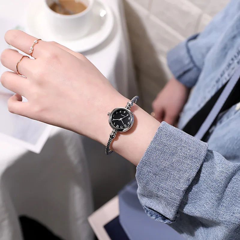 Couple Style Gold Sliver Bracelet Minimalist Wristwatch Fashion Steel Strap Women's Quartz Watch Brand Casual Women's Watcht Set
