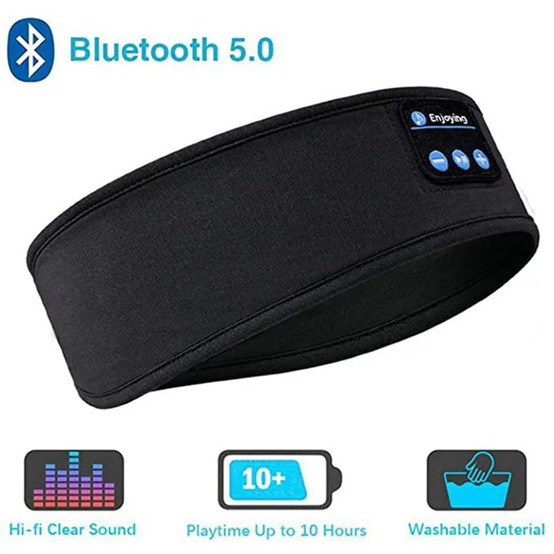 Bluetooth 5.0 Earphones Sports Sleeping Headband Elastic Wireless Headphone Music Eye Mask Wireless Bluetooth Headset Headband